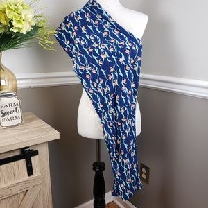 Lularoe Navy, Aqua, and Peach Floral TC2 leggings